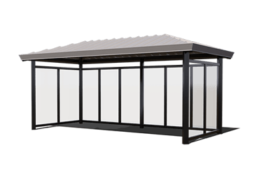 Shelterページ Peak Style Shelter 12 x 28 x 8 Gray Cover