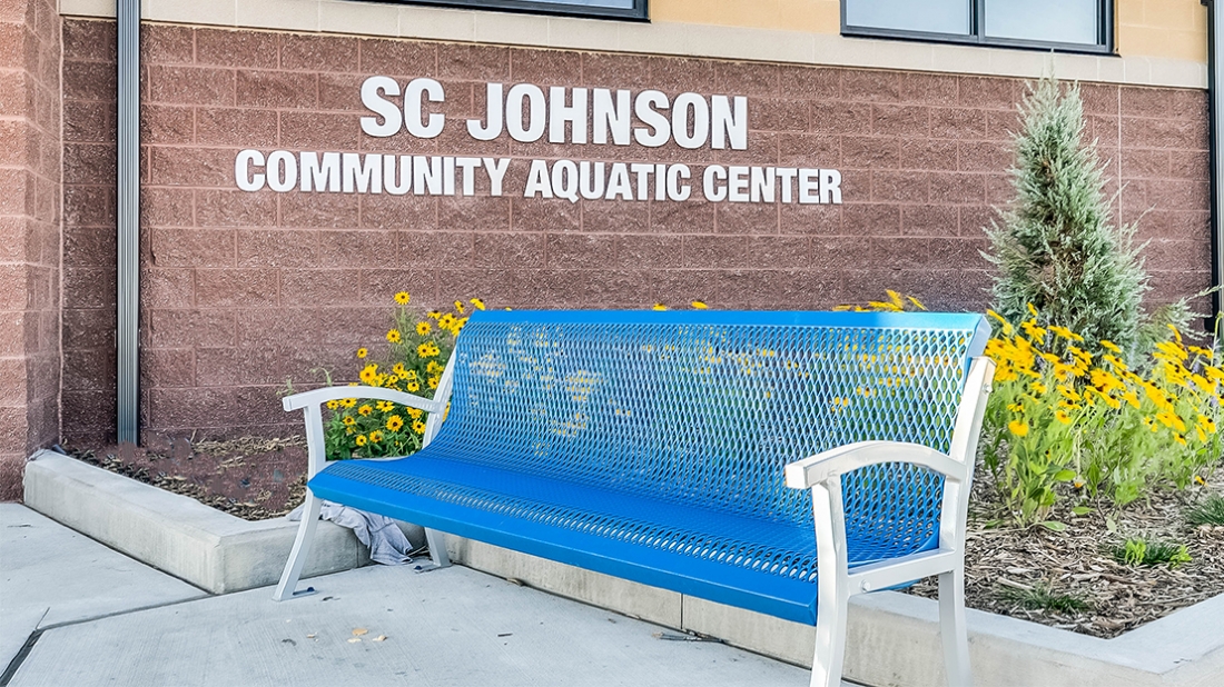Modern Casino Bench at SC Johnson Community Aquatic Center 