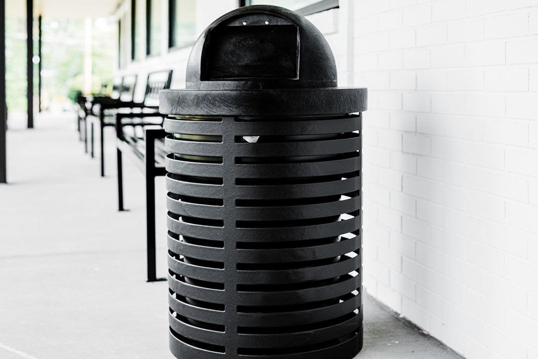Neva Lomason Memorial Library-GA-Horizontal Slat Trash Receptacle-TR32HORZ-View 010-Web
