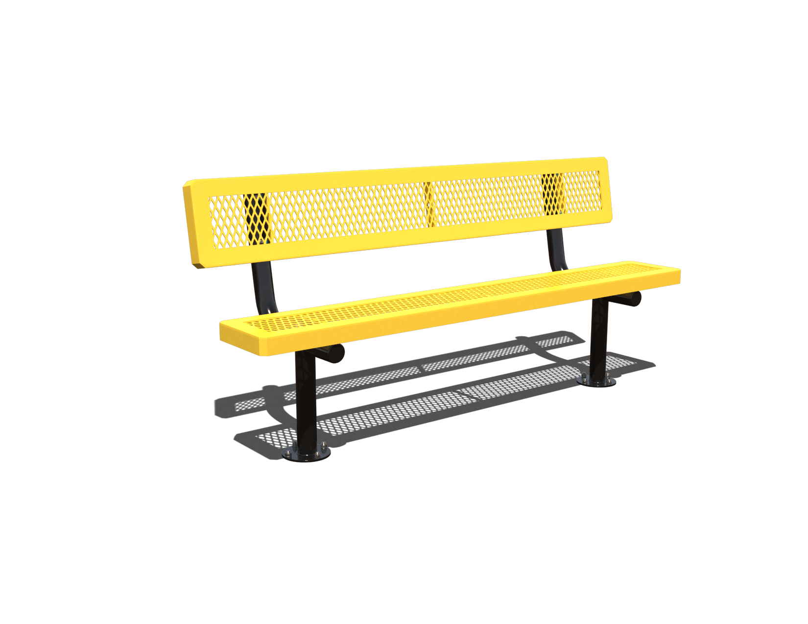 Yellow bench with back 