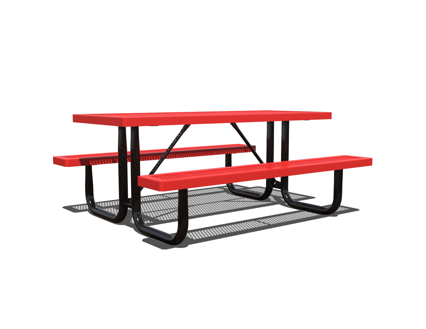 Red picnic table